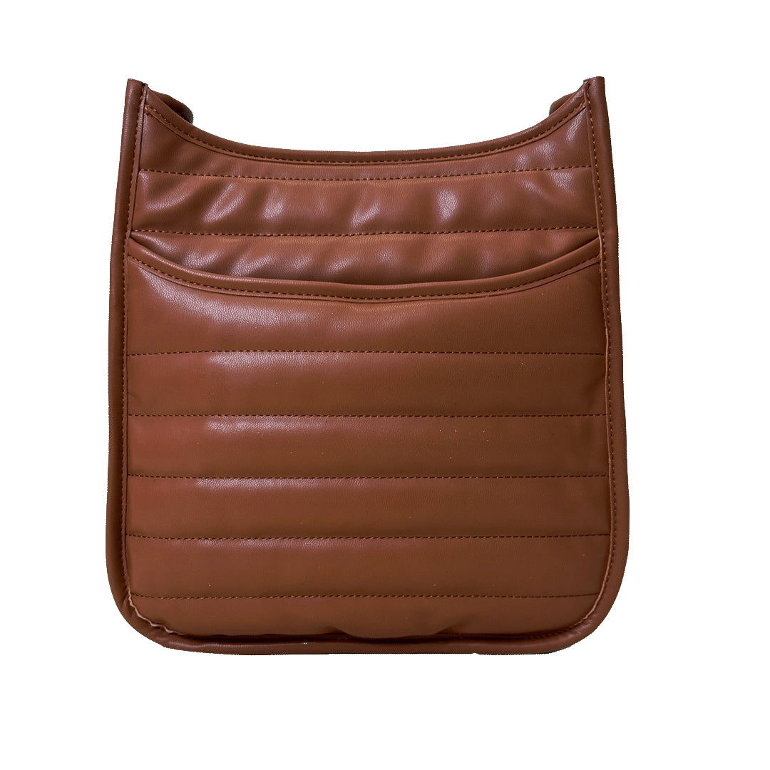 Saddle Bag in Vegan Leather in Pewter
