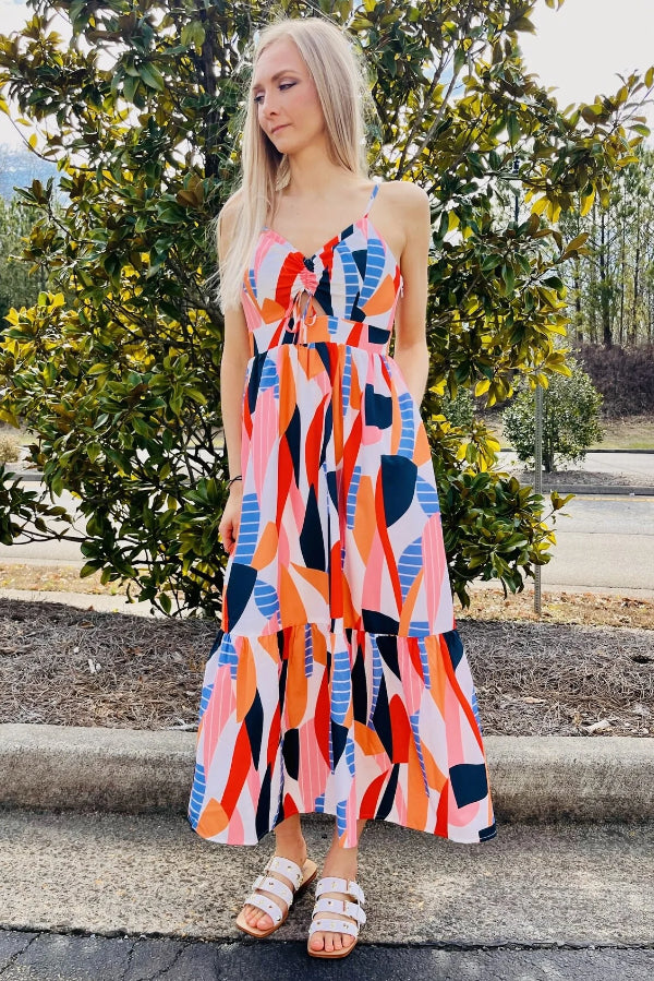 Abstract Print Maxi Dress – Poshture Boutique