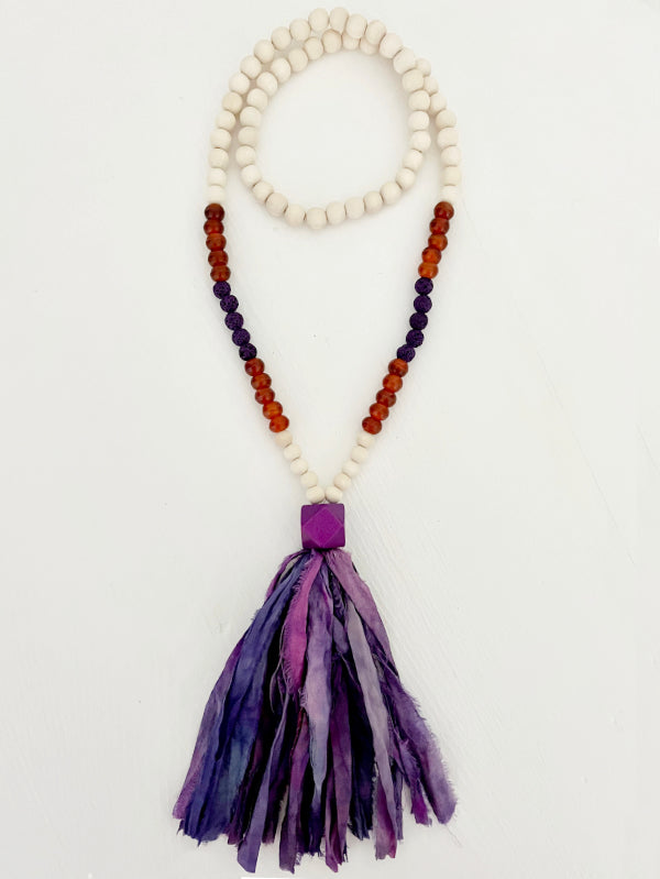 Purple deals tassel necklace