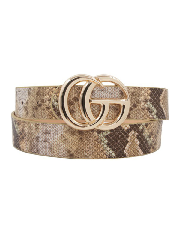 Obey Snake Tan Dress Belt