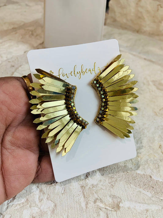 Gold Feather Earrings