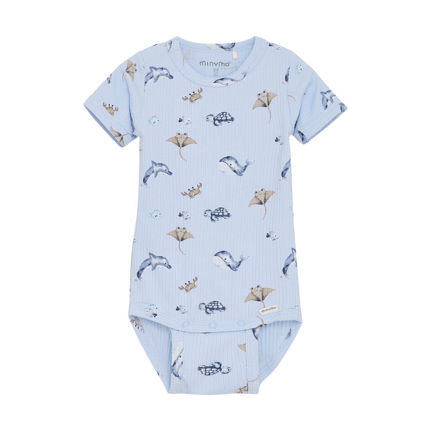 Boys Ribbed Short Sleeve Ocean Bodysuit