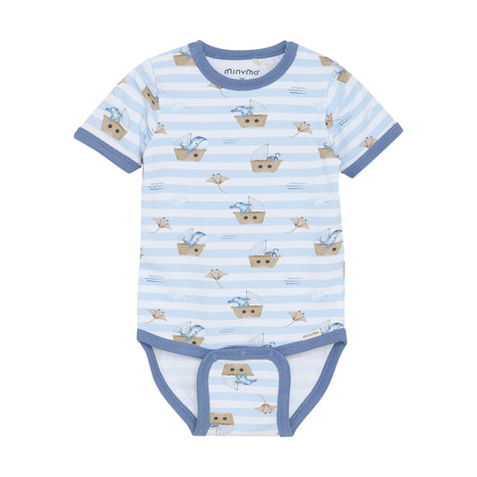 Boys Short Sleeve Contrast Ocean Bodysuit