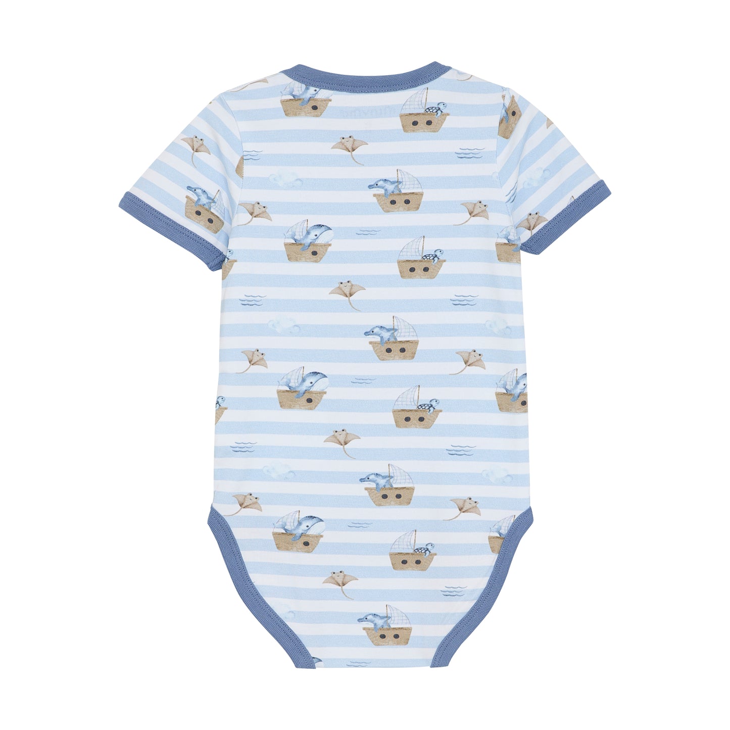 Boys Short Sleeve Contrast Ocean Bodysuit