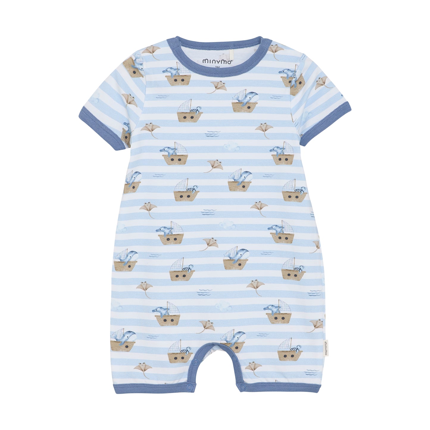 Boys Contrast Short Sleeve Ocean Romper