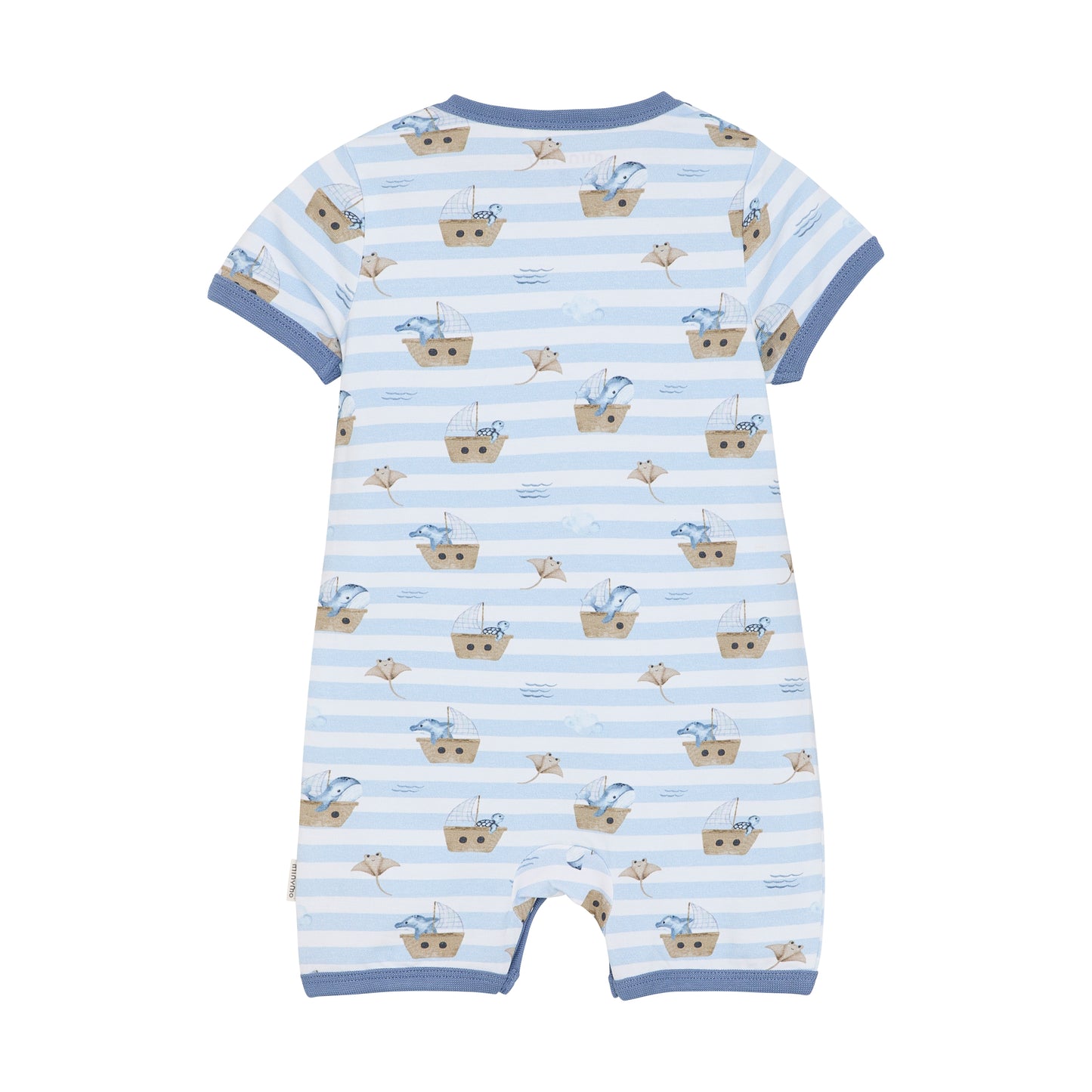 Boys Contrast Short Sleeve Ocean Romper