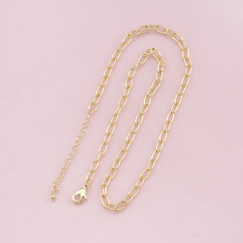 18K Gold Filled Oval Necklace