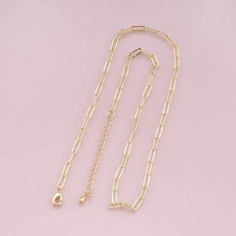 18K Gold Filled Paperclip Necklace