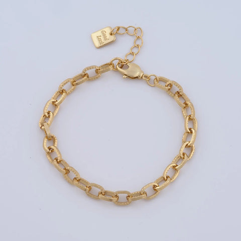 18K Gold Filled Rolo Charm Bracelet