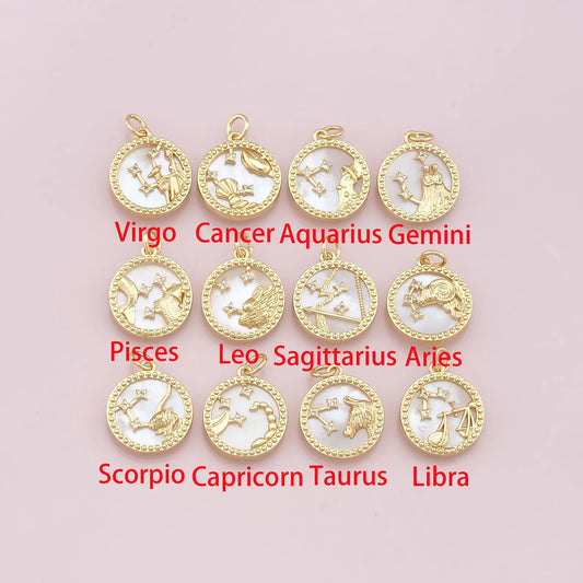 18K Gold Filled Zodiac Constellation Charms