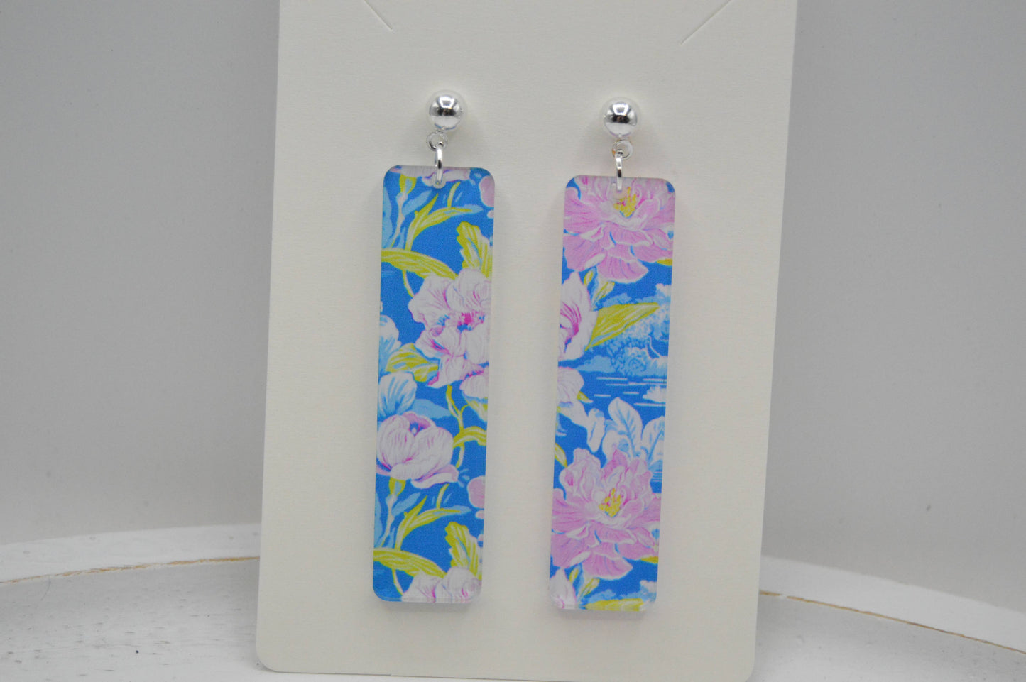 Preppy Foral Acrylic Earrings