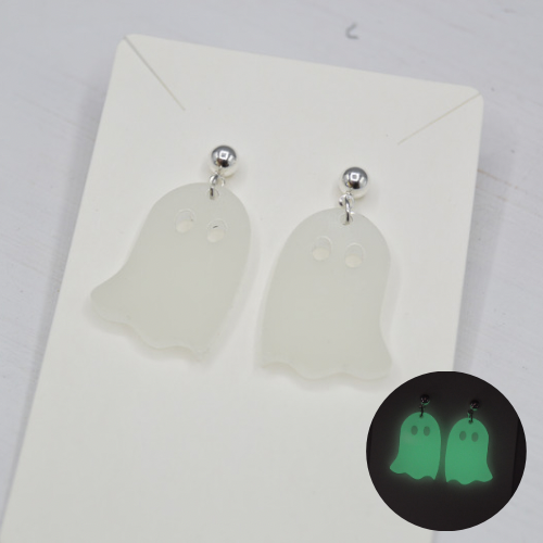 Ghost Glow in the Dark Halloween Acrylic Earrings