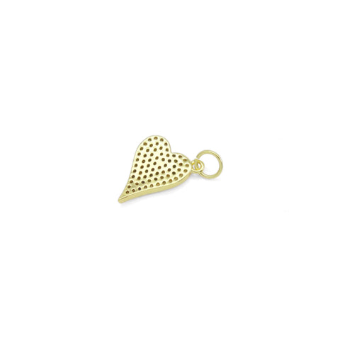 Gold Clear CZ Heart Shape Charm