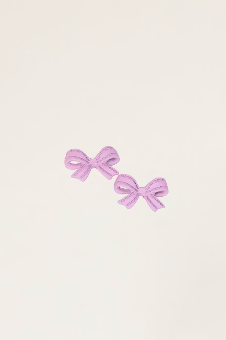 Pink bow studs