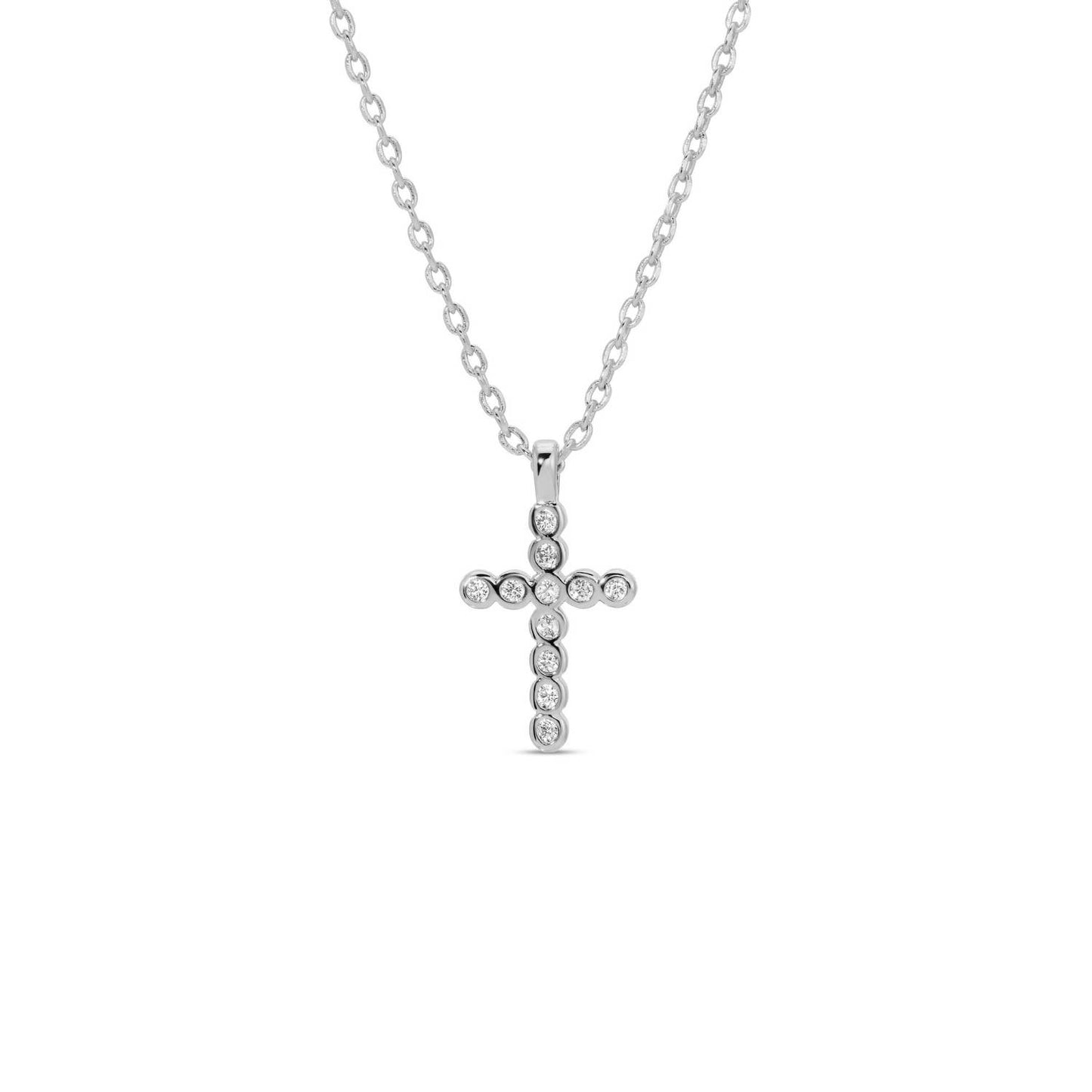 Delicate CZ Cross Pendant