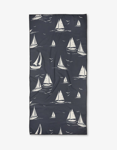 Navy Race Day Beach Towel