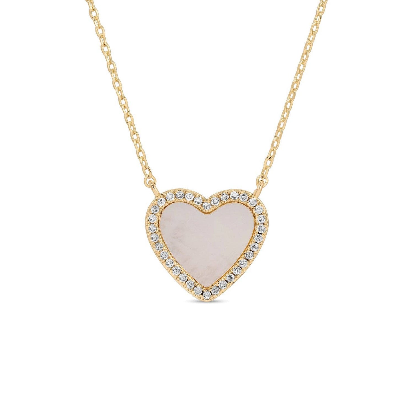 My Heart is Yours, Shell Pave Heart Necklace