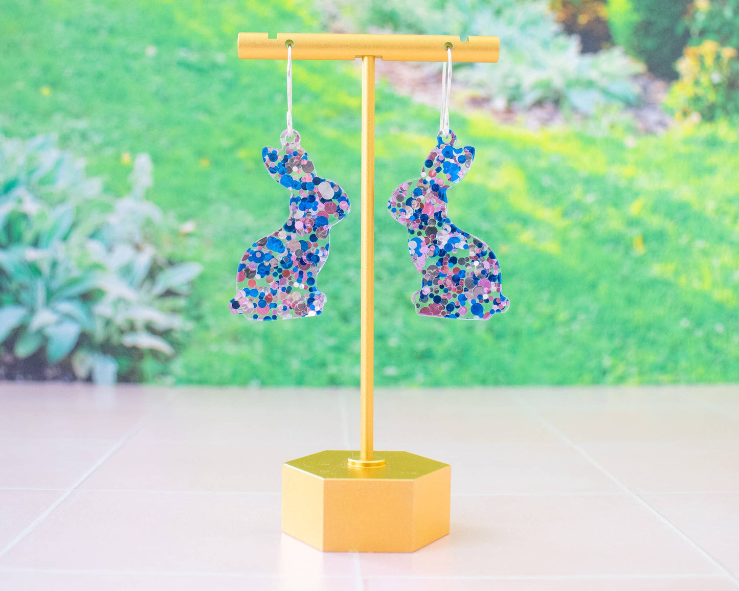 Pink & Blue Easter Rabbit Dangles