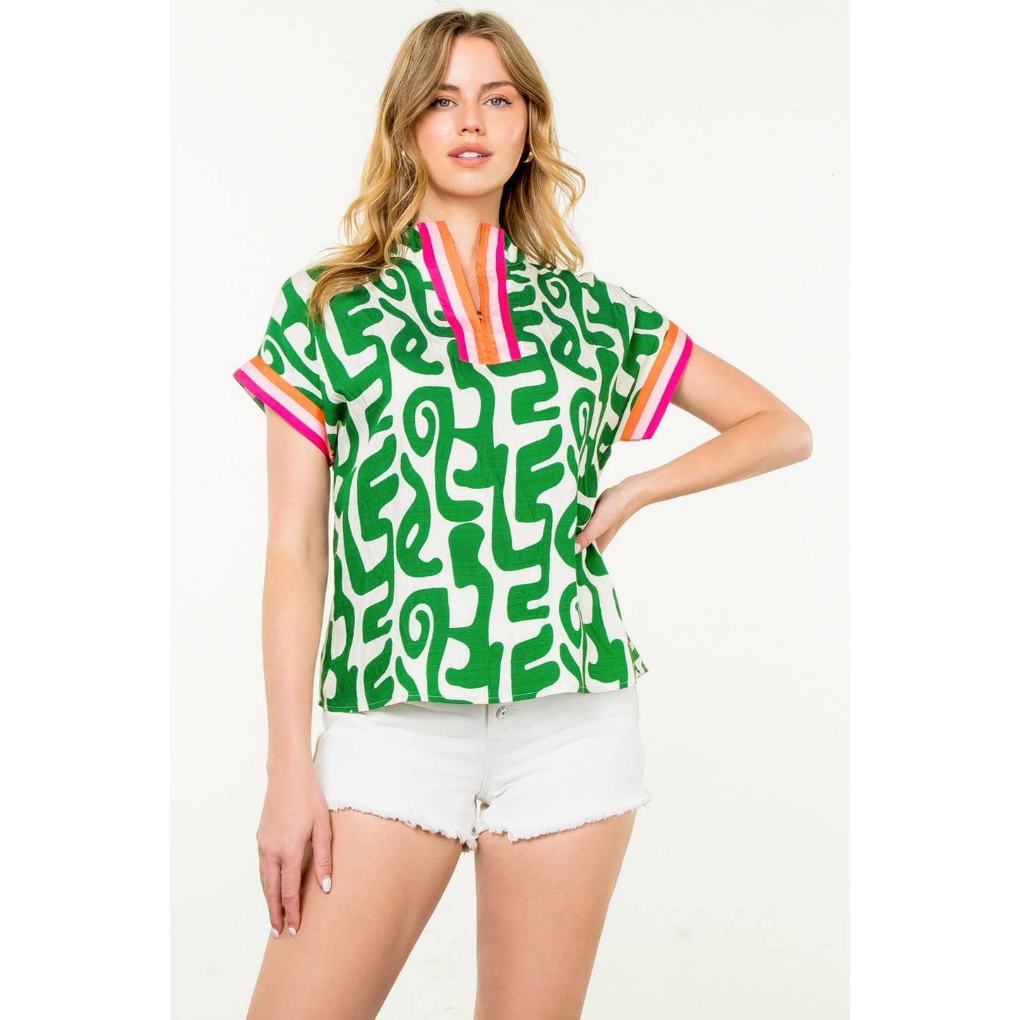 Short Sleeve Print Top