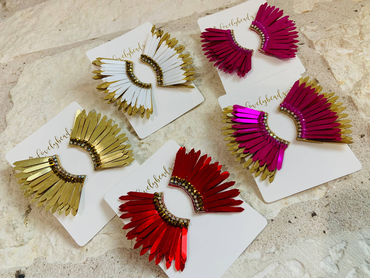 Red Feather Earrings