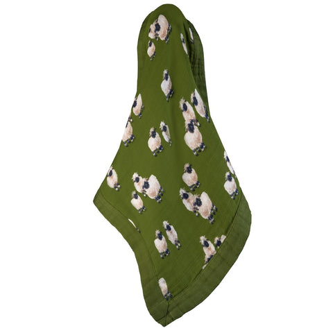 Valais Sheep Mini Lovey Two-Layer Muslin Security Blanket