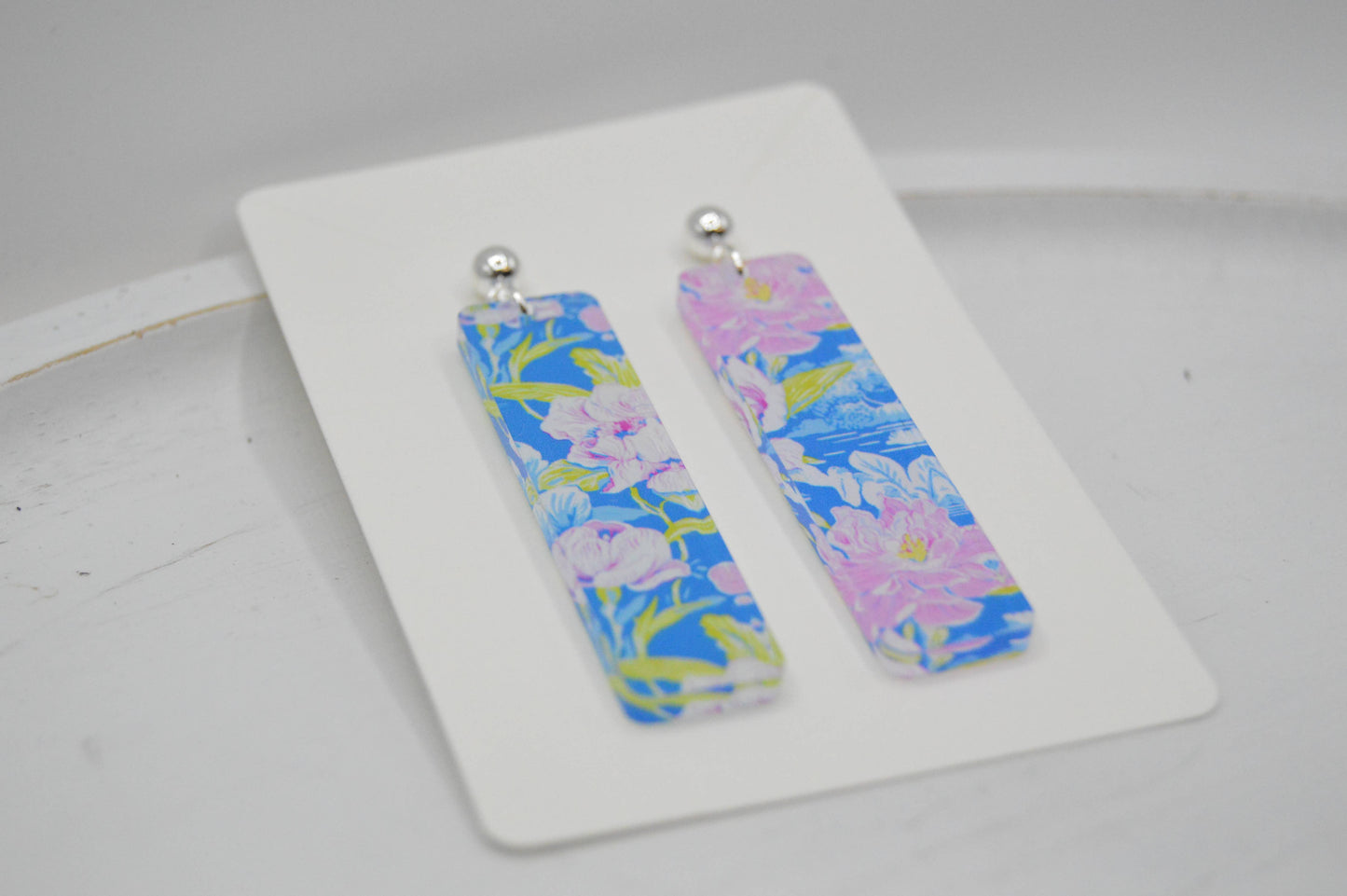 Preppy Foral Acrylic Earrings