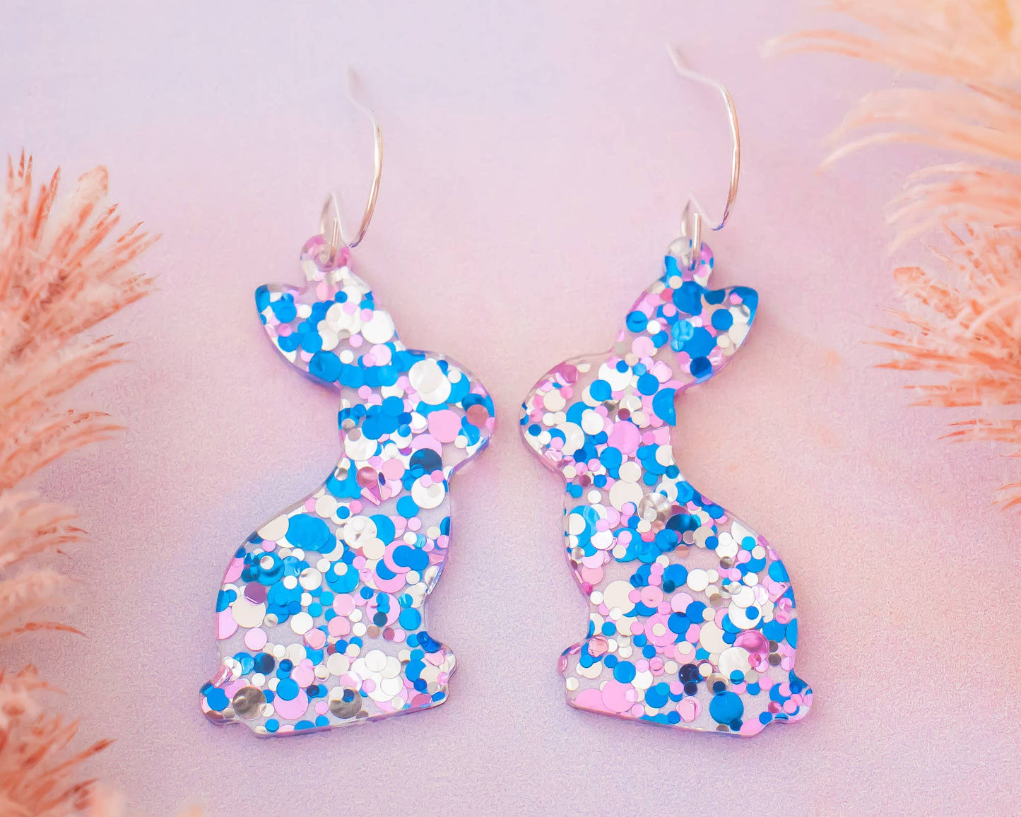 Pink & Blue Easter Rabbit Dangles