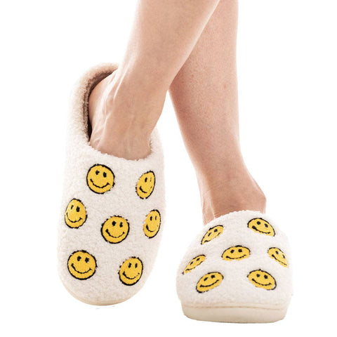 Happy Face ALL OVER Sherpa Slippers