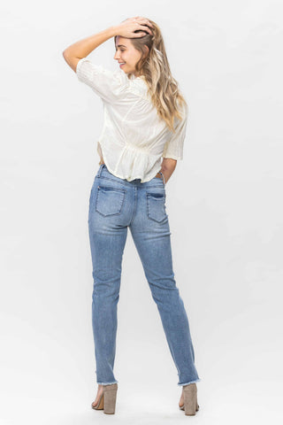 Mid Rise Cool Denim Relaxed Jeans