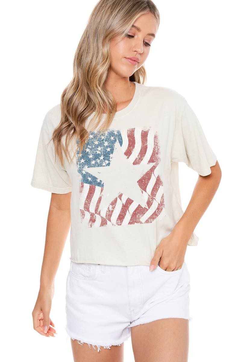 American Flag Star Graphic Tee