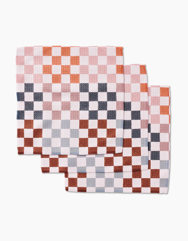 Autumn Checkers Dish Cloth Set