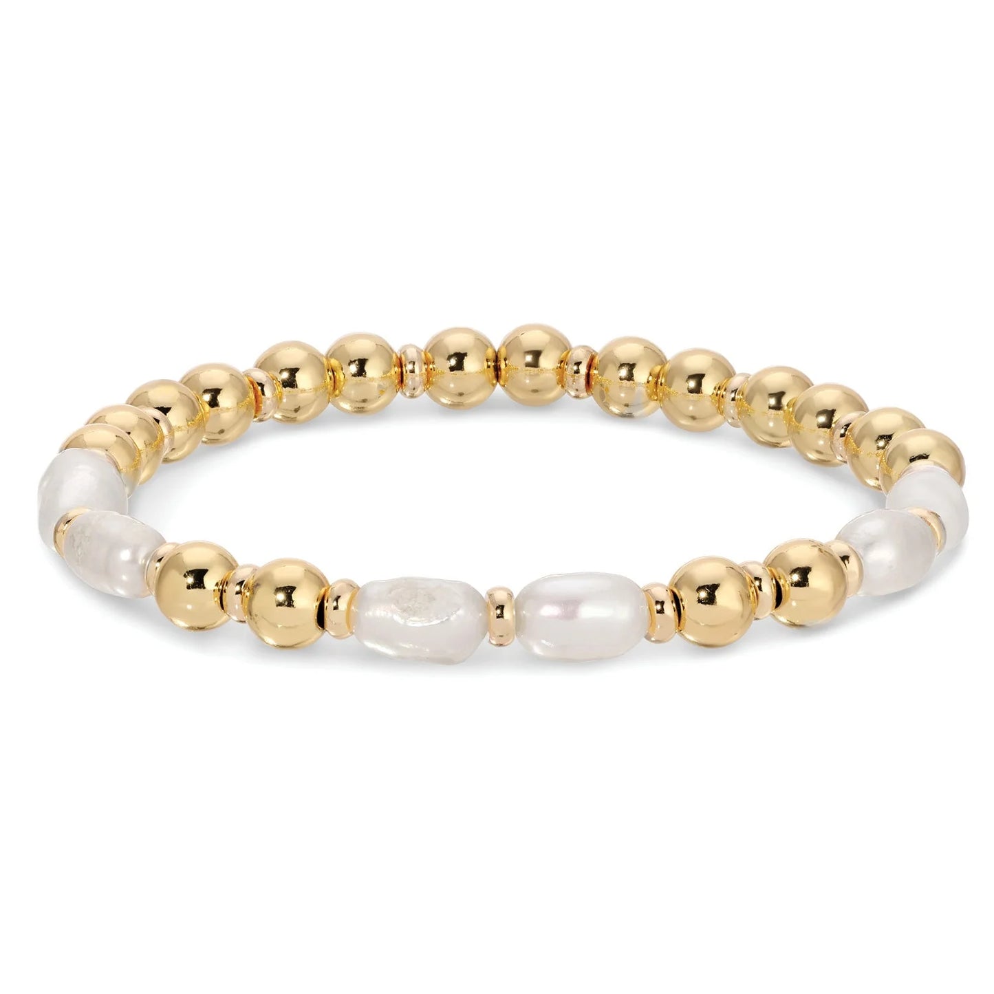 Pearl Disc Beads Stretch Bracelet