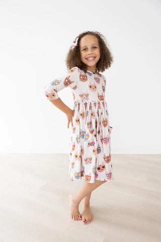 Girls Cattitude Pocket Twirl Dress