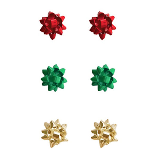 Christmas Bow Stud Earrings