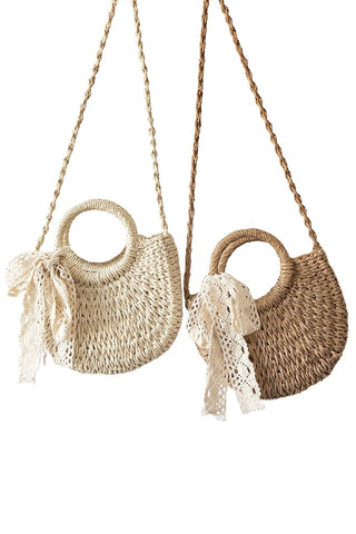 Rattan Crossbody Clutch Bag