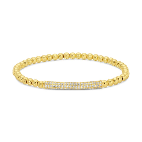 Curved Pave Bar Stretch Bracelet