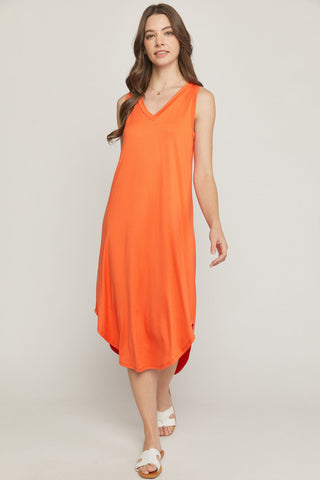 The Revery V Neck Midi Dress