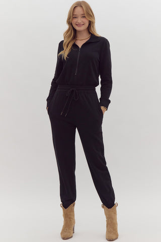 Collared Zip Up Jumpsuit