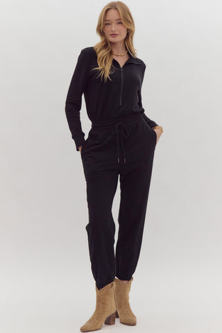 Collared Zip Up Jumpsuit