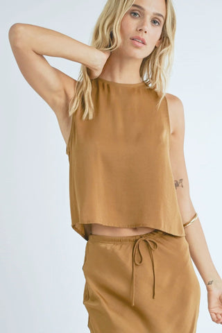 Fast Lane Back Ruched Cutout Tank