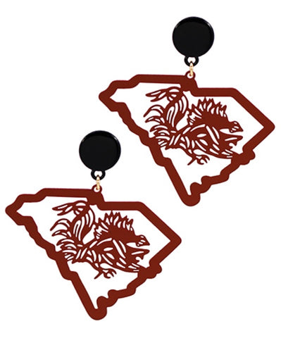 Gamecock & State Filigree Earrings