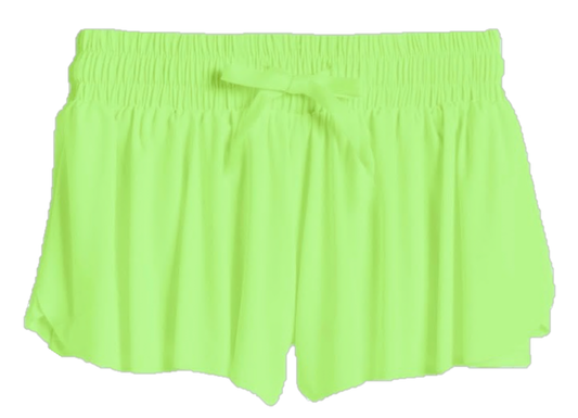 Girls Butterfly Shorts Lime Green