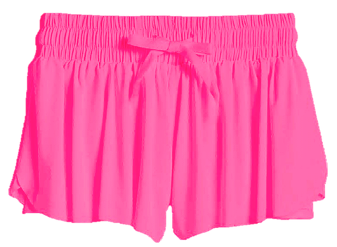 Girls Butterfly Shorts Neon Coral