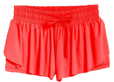 Girls Butterfly Shorts Neon Orange