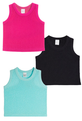 Girls Smocked Sleeveless Tank