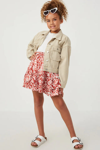 Girls Washed Cargo Denim Jacket