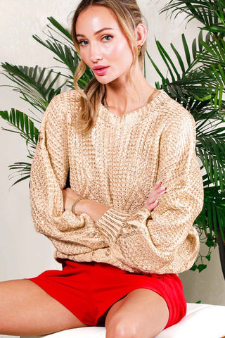 Gold Foil Metallic Sweater