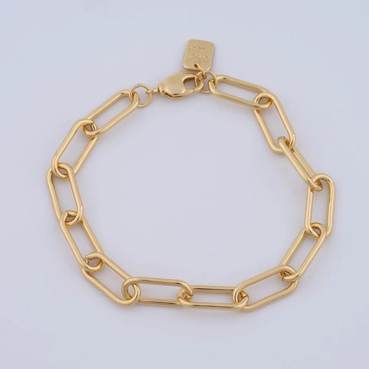 18K Gold Filled Large Paperclip Bracelet