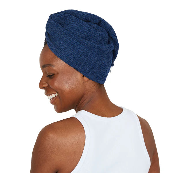 Quick Dry Hair Towel Hair Wrap - Nautical Navy