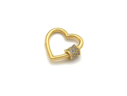 CZ Micro Pave Heart Shape Clasp